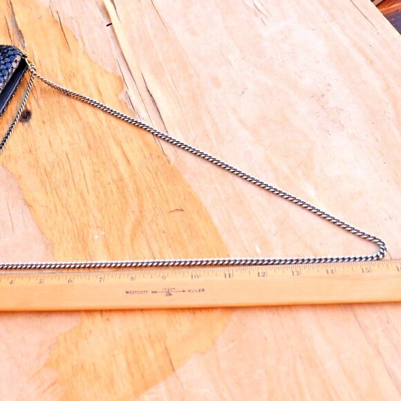 Blue Metal Mesh Handbag Mesh Purse Mesh Evening Clutch Vintage - Picture 9 of 16